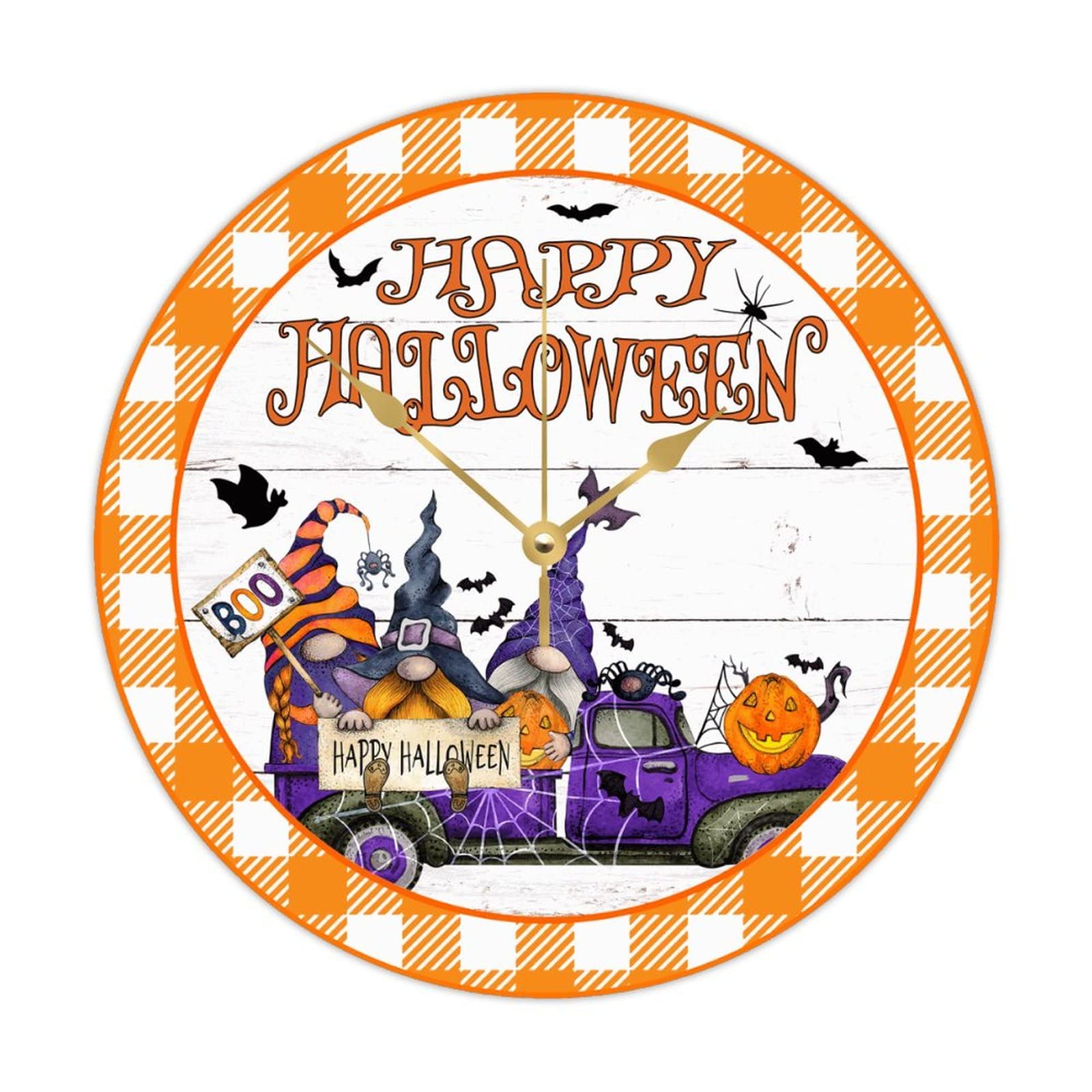 Horloge murale avec citrouilles Happy Halloween pour offrir