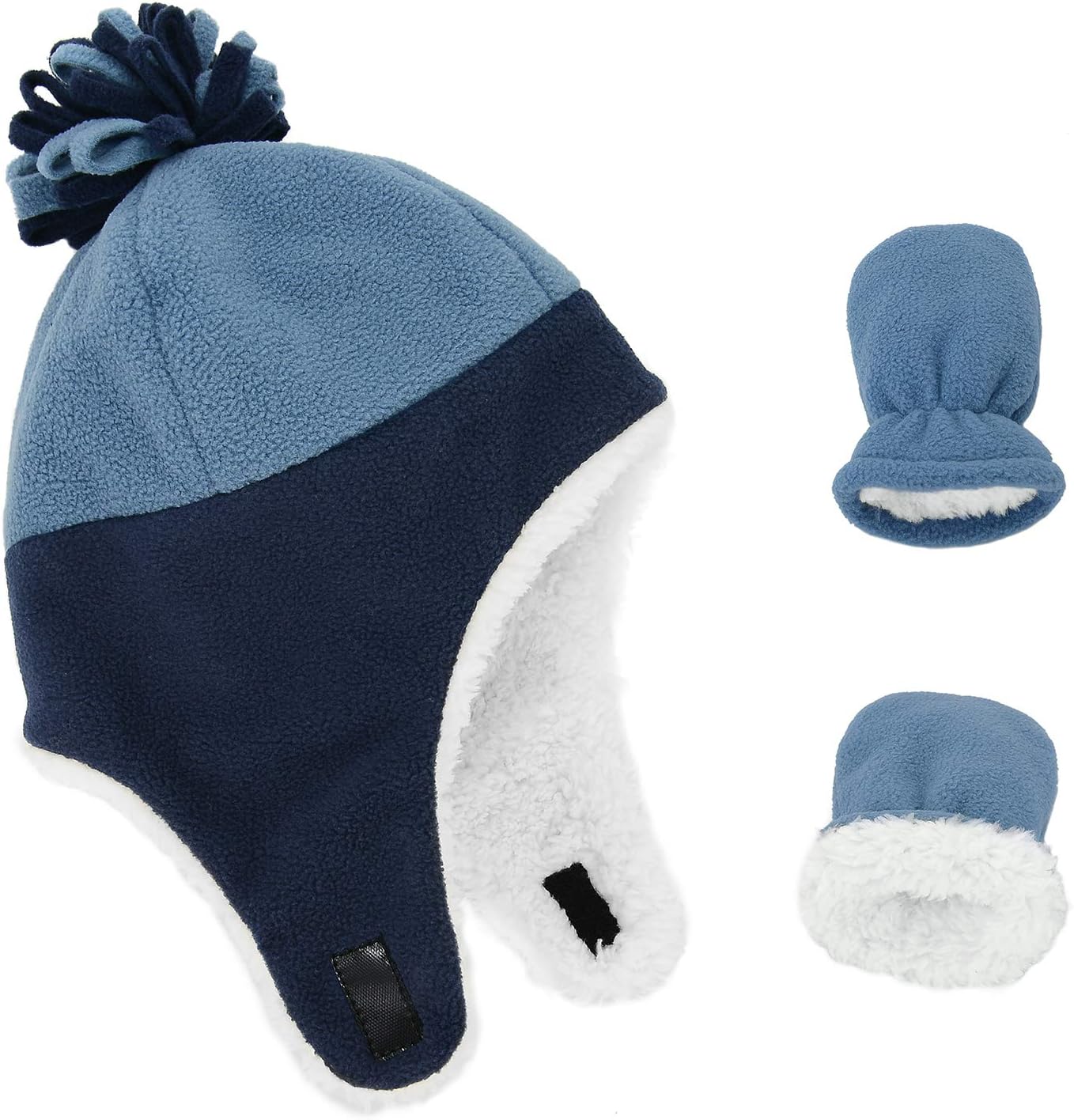 Zando Baby Winter Hat and Mitten Set Size 3M-7Y - Cute Fleece Sherpa Lined Warm Beanie for Toddler Kids Newborn Boys Girls