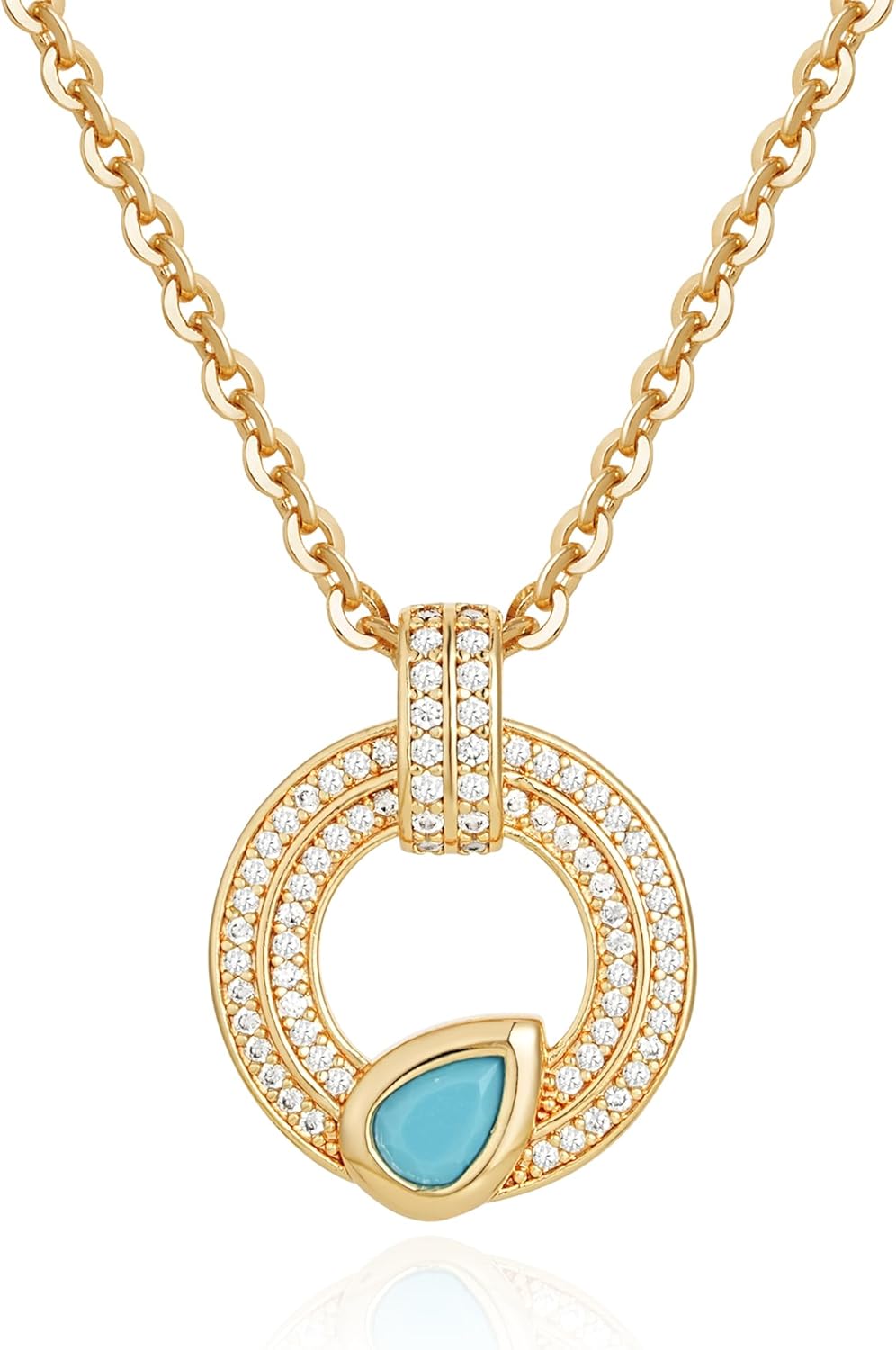 BENEIGE Gold Necklace Gold Plated with Cubic Zirconia Charm Necklaces