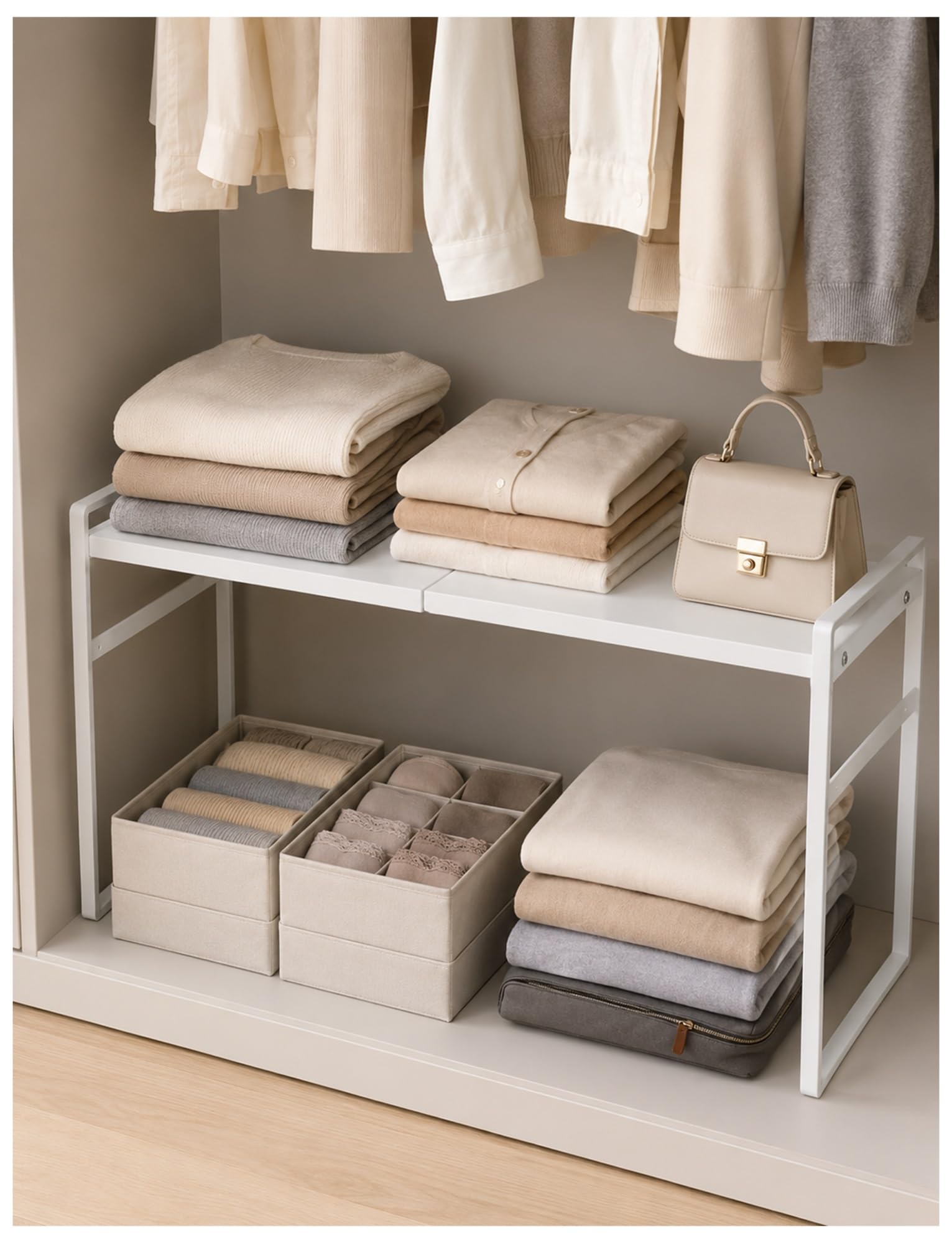 Petite étagère de rangement de salle de bain pour placard surchargé