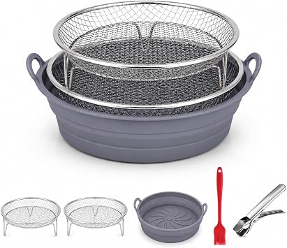 Air Fryer Accessories Set with Silicone Liner and 2 Racks