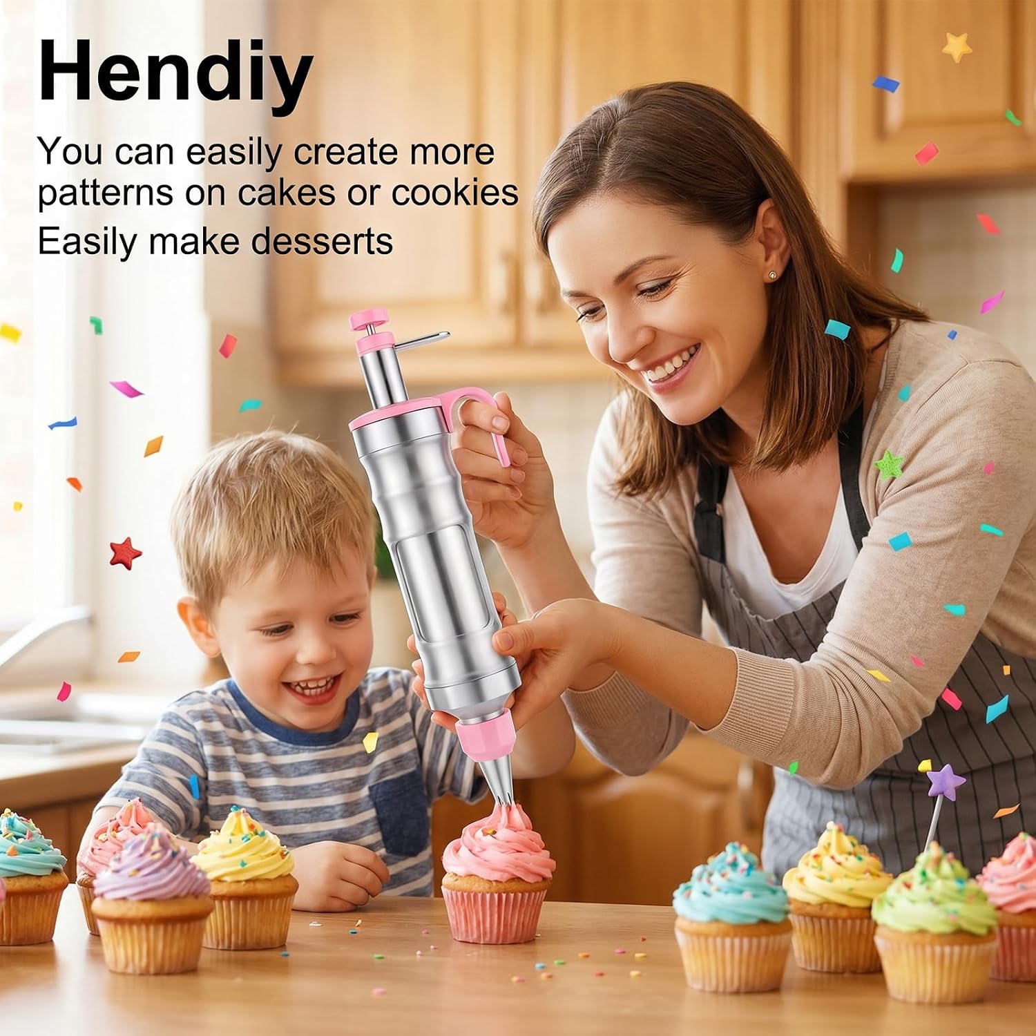 Dessert Decorating Syringe Set, Stainless Steel Frosting Kit