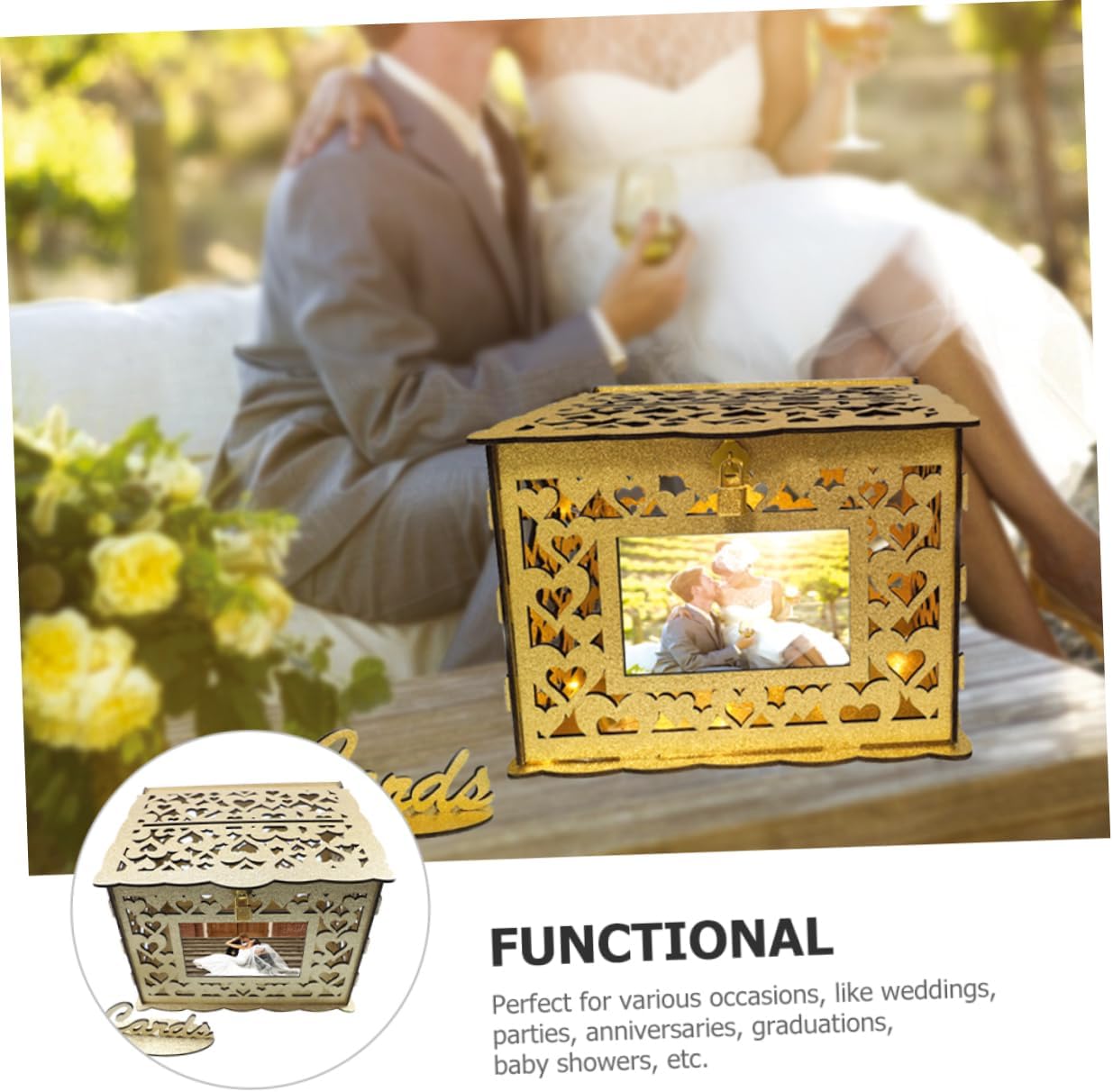 1set Hollow Card Box for Weddings Graduations and Events Elegant Greeting Card Container Smooth Finish Keepsake Storage for Envelopes and Messages