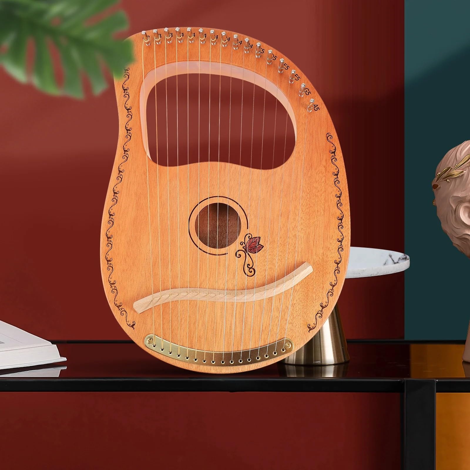 Strumento for Arpa Portatile Lap 16 Corde Lira Strumenti Musicali Accordatura in Legno 16 Corde per Adulti