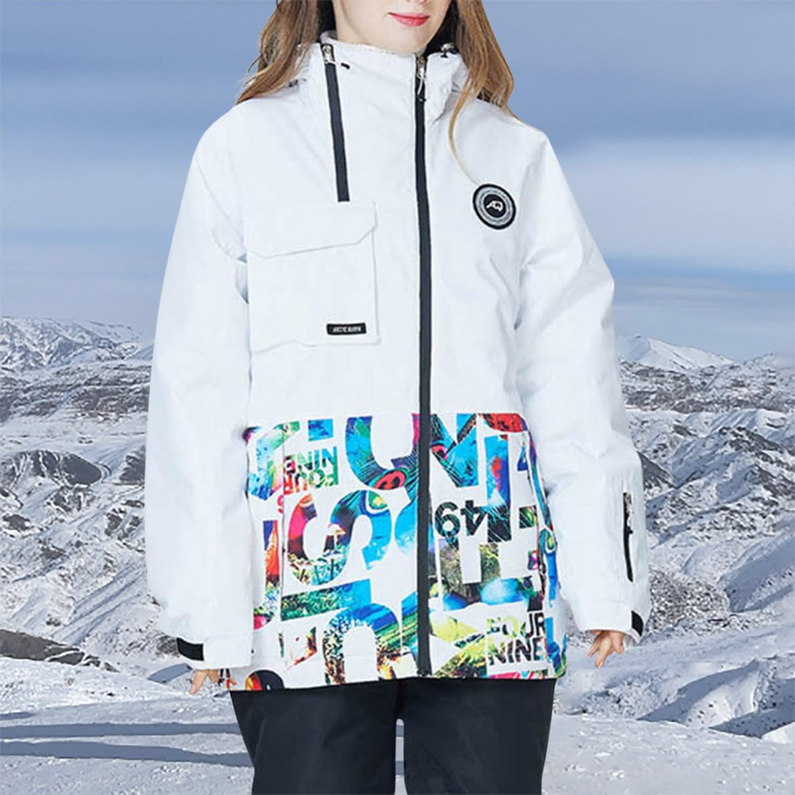 Tuta da sci da donna, calda, termica, con pantaloni da snowboard, set invernale da esterno, antivento, in due pezzi