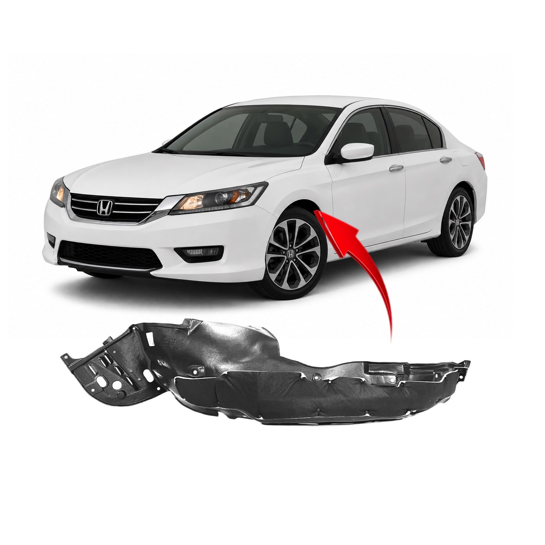 FitParts Compatible with Honda Accord 2013–2015 Front Left Fender Liner
