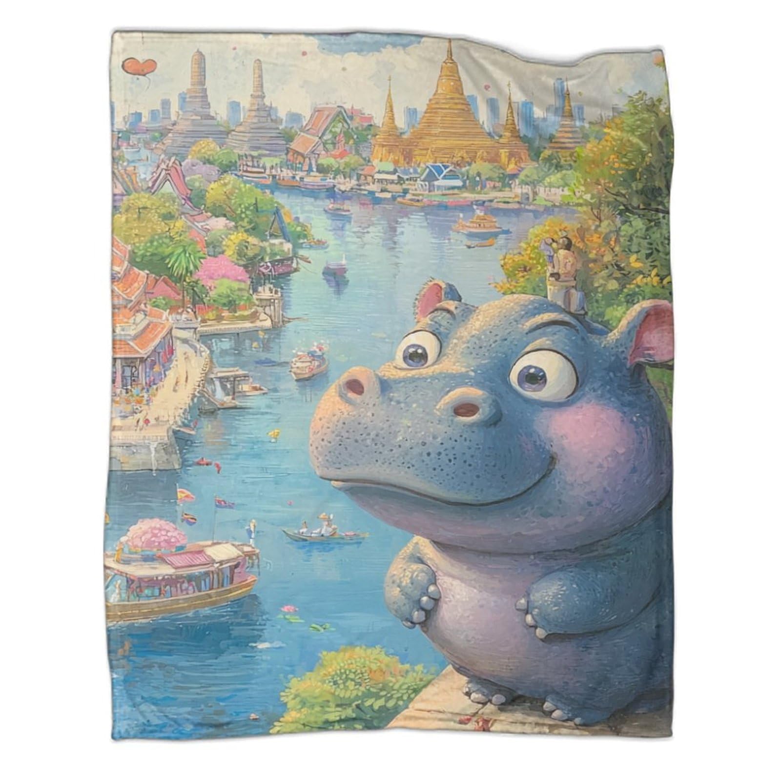 Couverture de voyage hippopotame pour des moments cocooning au salon