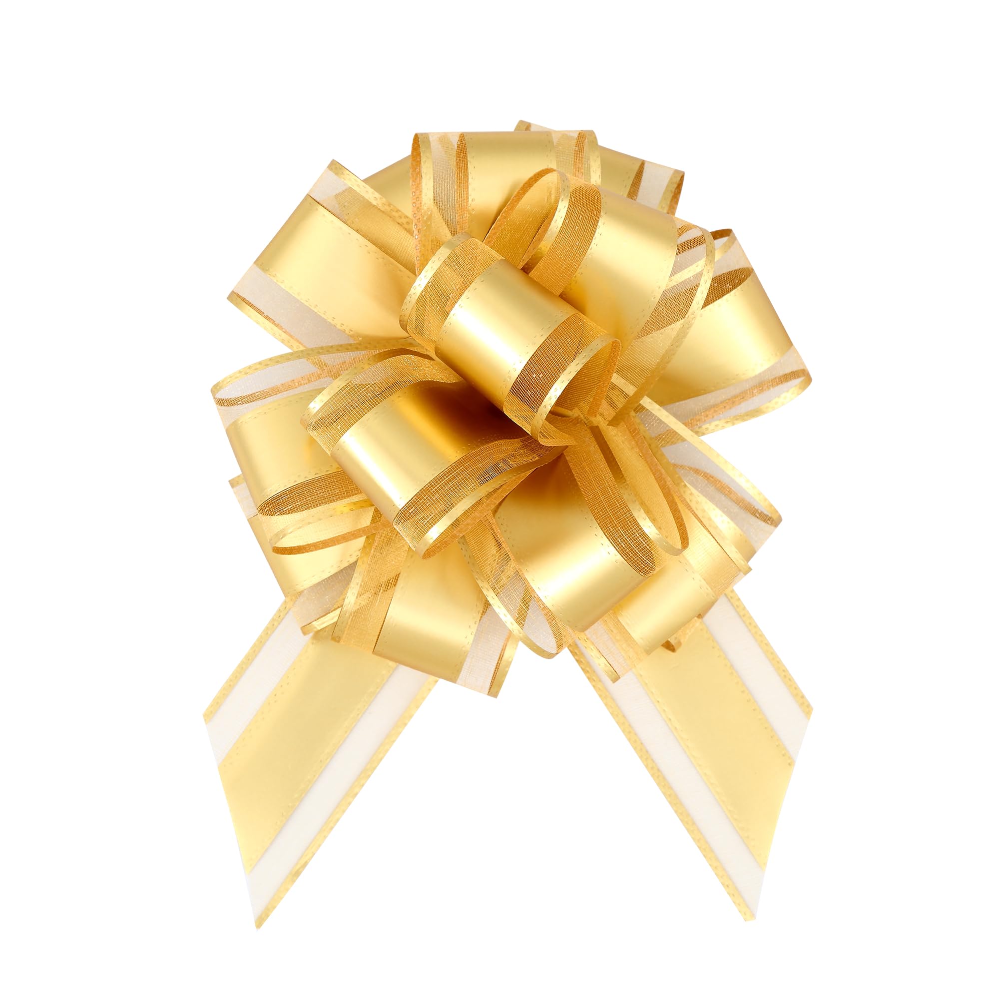 sxvblly 6 PCS Large Pull Bows 6 Inch Gold Bows for Gift Wrapping Wedding Basket Decorated Birthday Party and Valentine's Day Gift Decorations