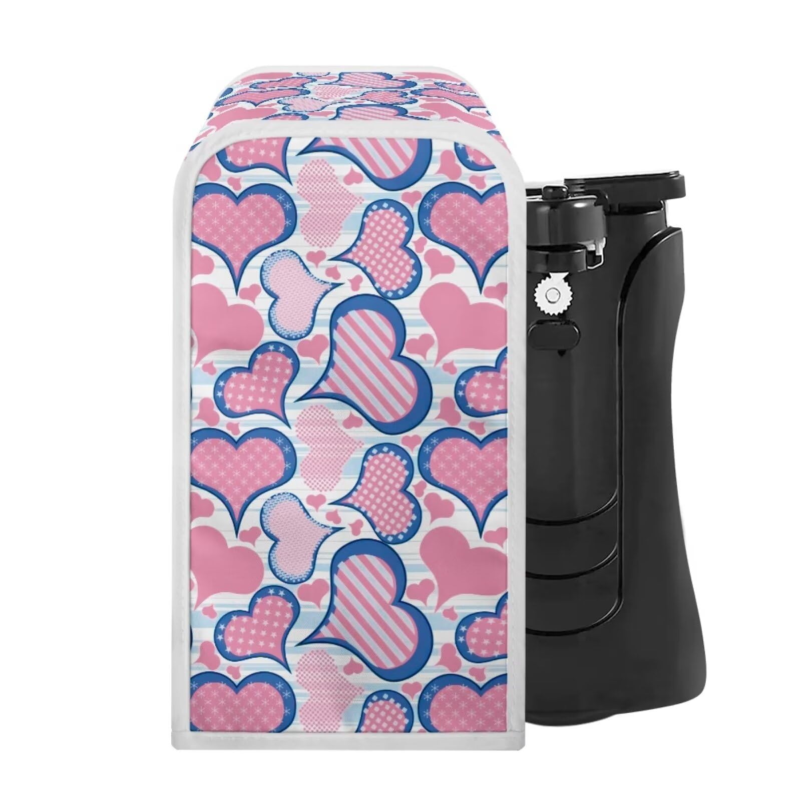 TODIYADDU Pink Love Heart Can Opener Cover for Women Electric Kitchen Appliance Dust Covers with Durable Construction Fashion Can Opener Dust Covers Keep Your Kitchen Clean Valentine's Day Gifts