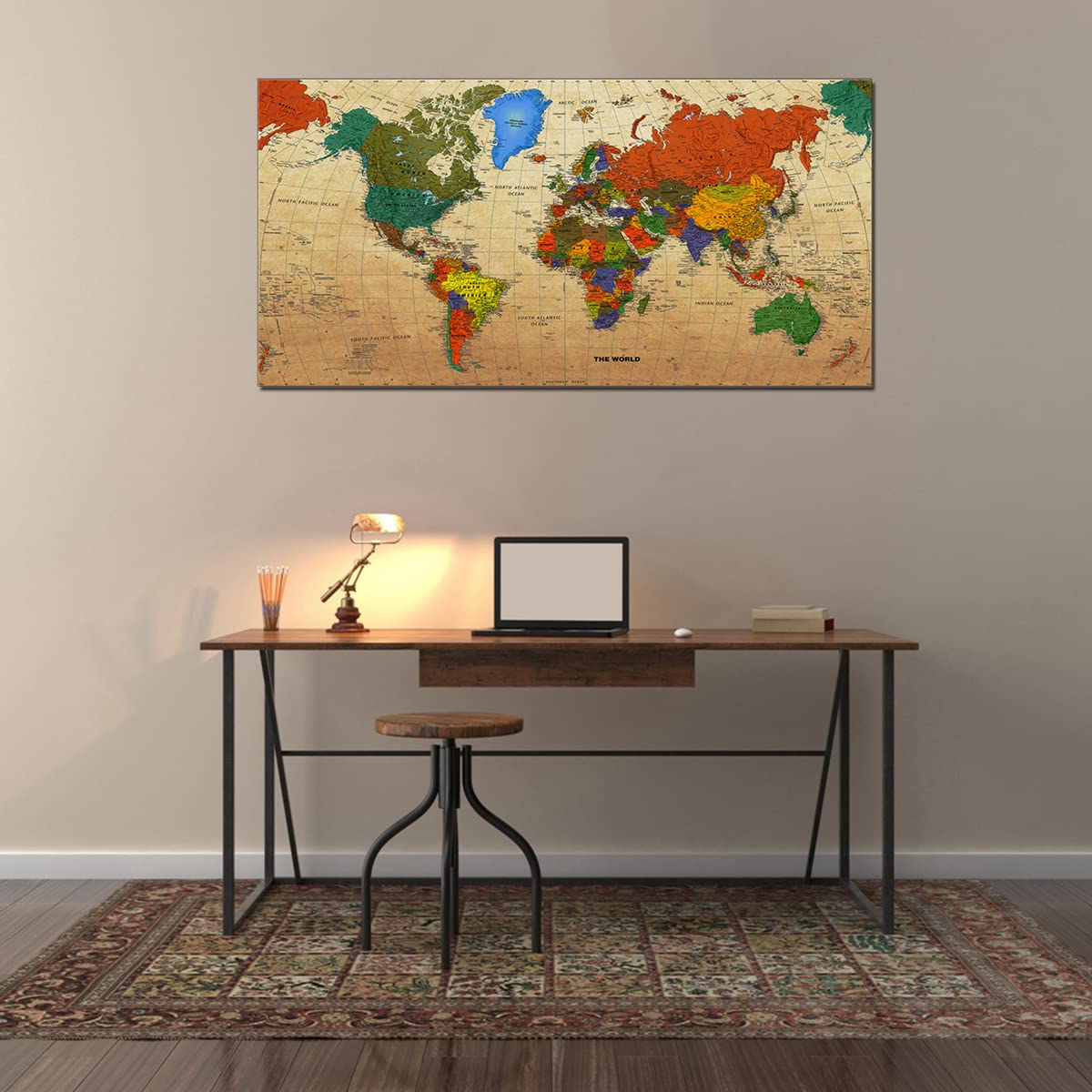 Amazon.co.jp: TAOMI 大型羊皮紙スタイル ヴィンテージ 世界地図