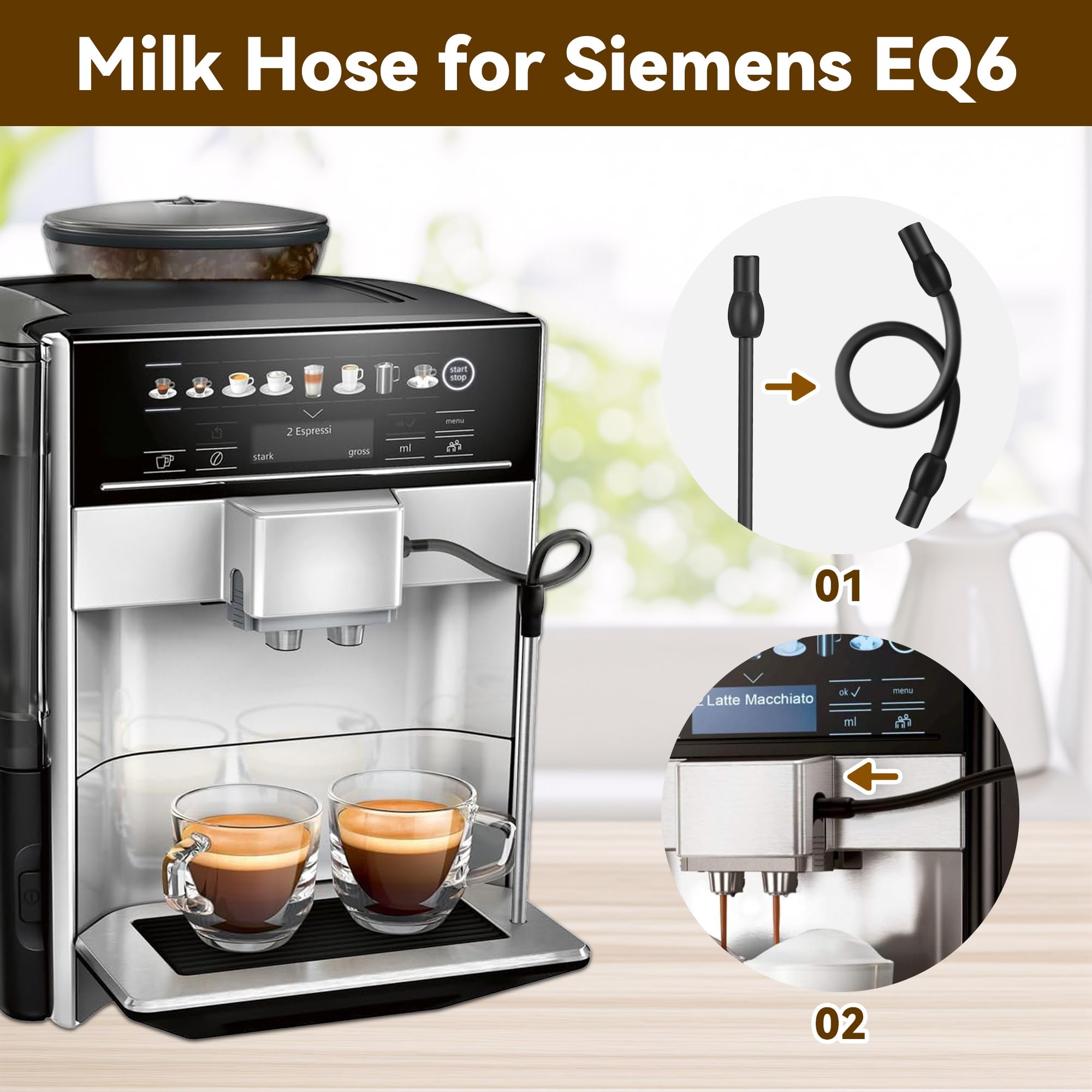 Milchschlauch Set Für Siemens EQ6 - Reinigungsbürste Kaffeevollautomat