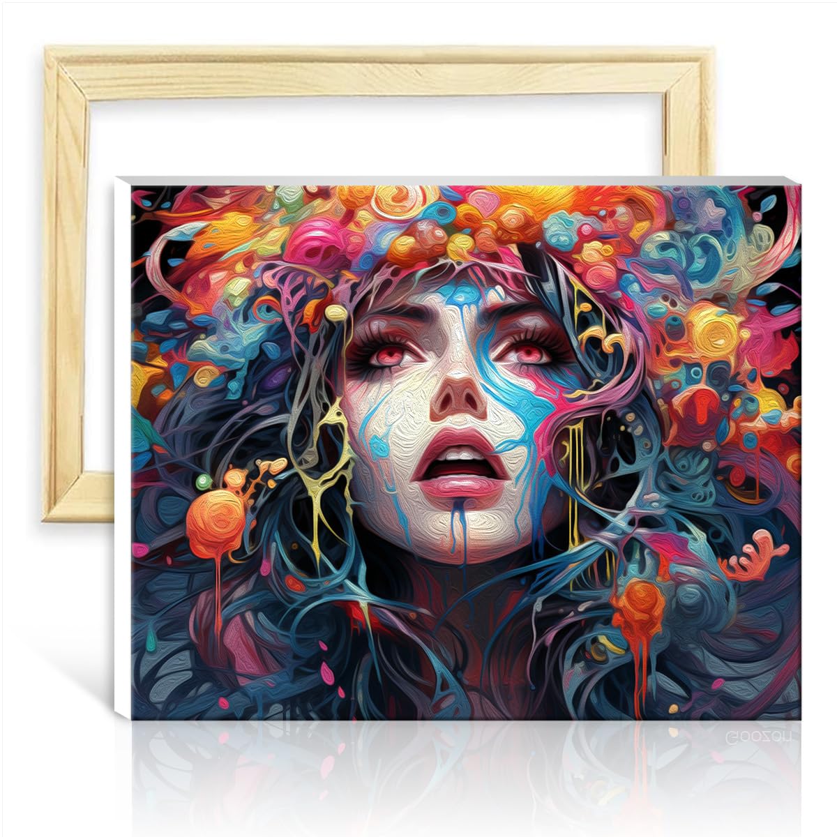 TANGFEIY Paint by Numbers Brushes Kits Color Beautiful Woman DIY Beginners Acrylic Paint by Numbers with Brushes and Acrylic Pigment on Canvas with Frame(40x50cm) — image 1