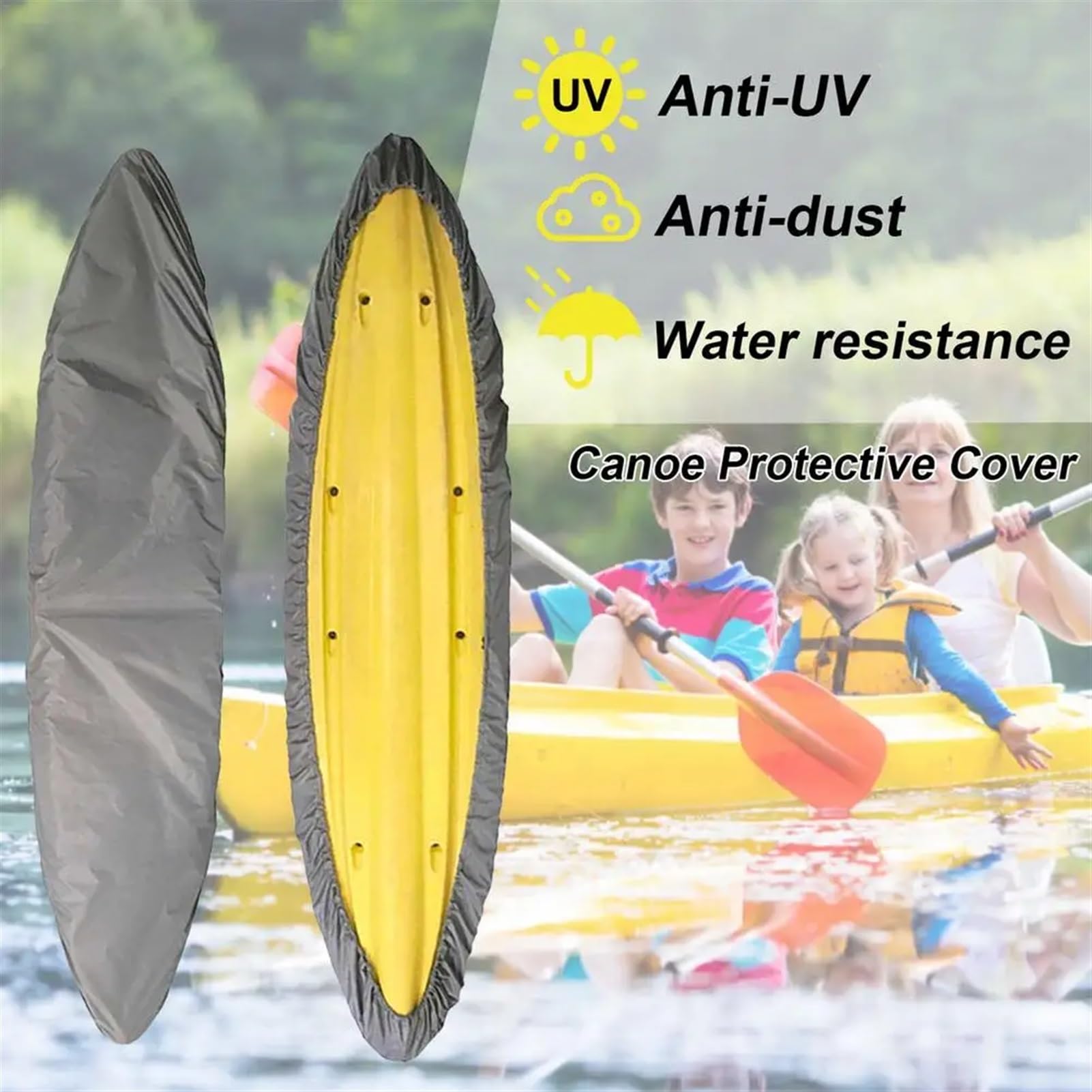 Abdeckplanen FüR Boote (Anwendbar 2-6 Meter) Kajak wasserdichte, staubdichte und UV-beständige Bootsabdeckung aus Oxford-Stoff Boat Cover(3.5m)