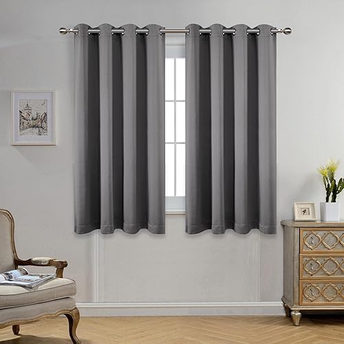 Miniatura 33 de MIUCO - Cortinas opacas para oscurecer la habitación, con aislamiento térmico y ojales para sala de estar, juego de 2 paneles, 52 x 84 pulgadas