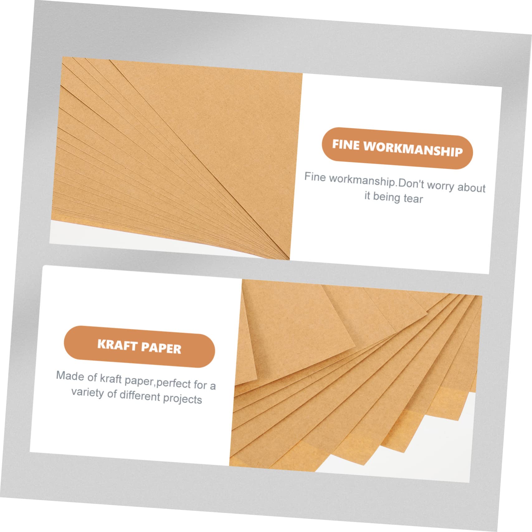 PartyKindom 100 Fogli Di Carta Adesiva Per Etichette Etichette Stampabili Per Fotocopie Adesive Rimovibili Per Spedizione Carta Marrone Chiaro