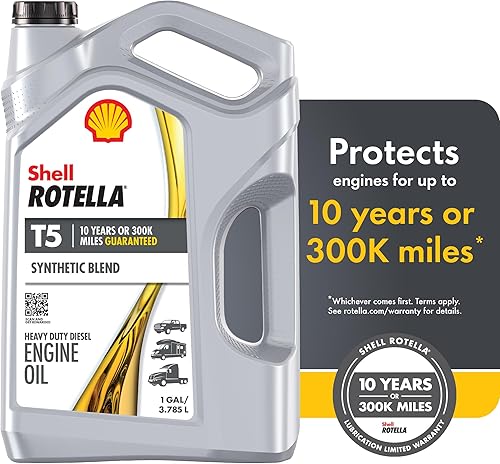Vista 3 de Shell Rotella Aceite de motor diesel T5 Synthetic Blend 15W-40, 1 galón