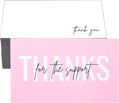 RXBC2011 100 tarjetas de agradecimiento por el apoyo, diseño de letras escritas a mano, notas de agradecimiento a granel para todas las ocasiones,
