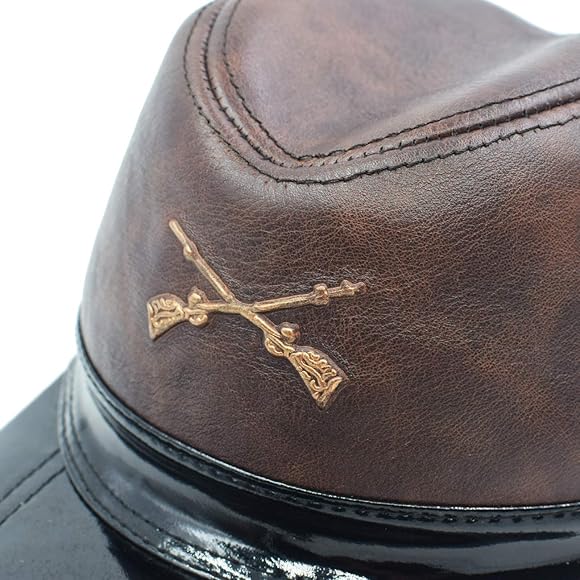 Amazon.co.jp: Yosang Civil War Kepi Union Army Leather Cap Cowhide 