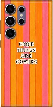 Samsung Galaxy S25 Ultra ile Uyumlu K l f, Good Things Temal  Desenli, Darbe Emici Silikon,  ok Renkli