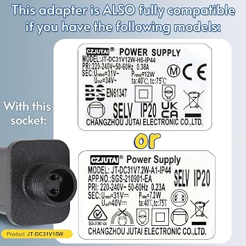 31V 15W String Light Indoor-Outdoor Power Adapter for CZJUTAI JT-DC31V15W /12W /9W /7.2W /6W - IP20 Christmas Lighting [U5T5]