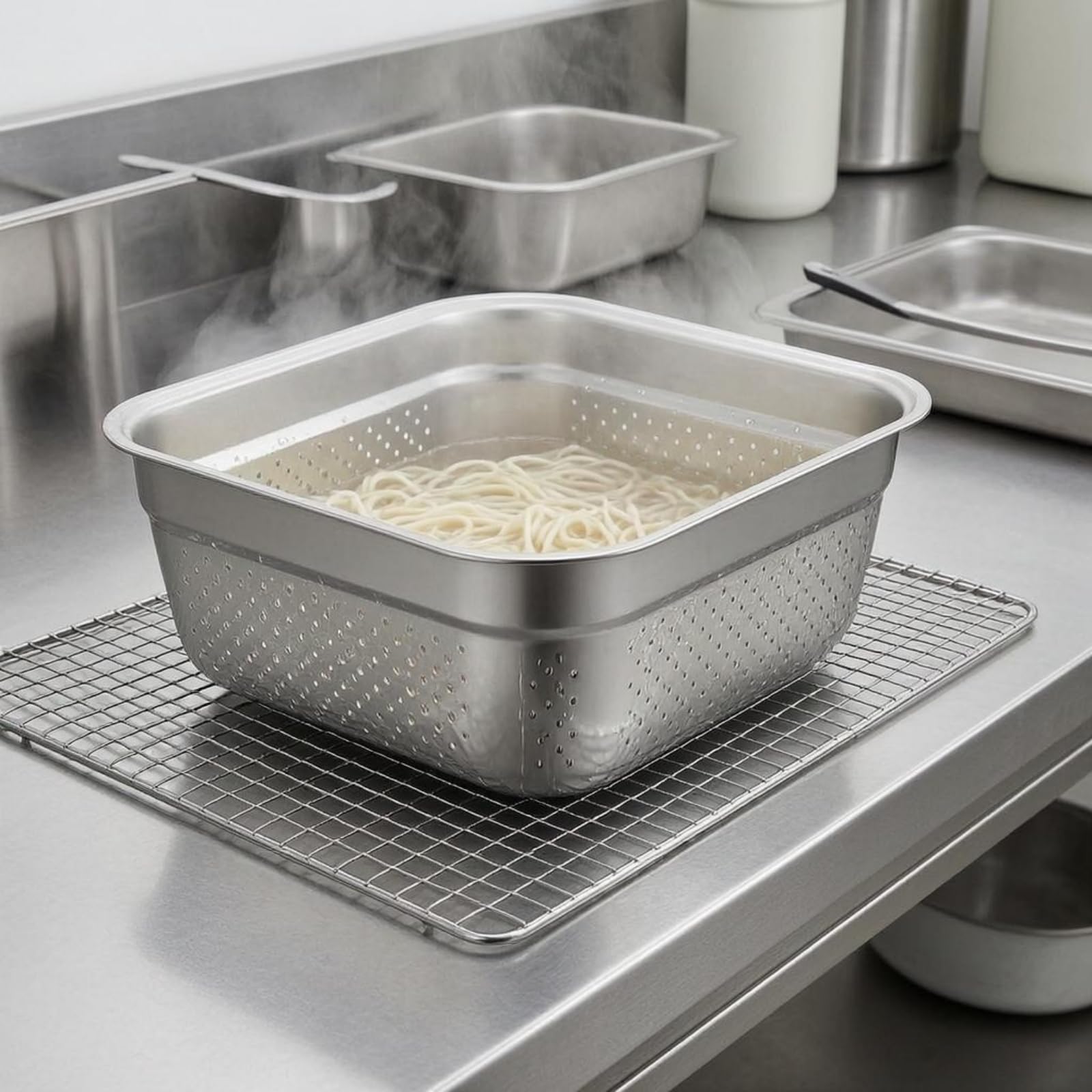 Lavabo de Acero Inoxidable Multifuncional con Forma Práctica y Fondo Reforzado Útil para Contener Agua O Ingredientes Adecuado para Cocina y Labores Domésticas, 40cm