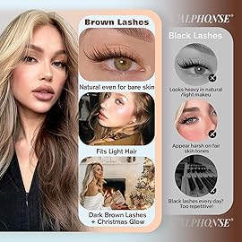 ALPHONSE Lash Clusters Kit Brown Eyelash Clusters Wispy Lash Extension Kit Fox Eye Lashes Clusters 10-18mm Dark Brown Cluster Eyelash Extensions Left Right Individual Lashes Spiky Cat Eye Lash Kit