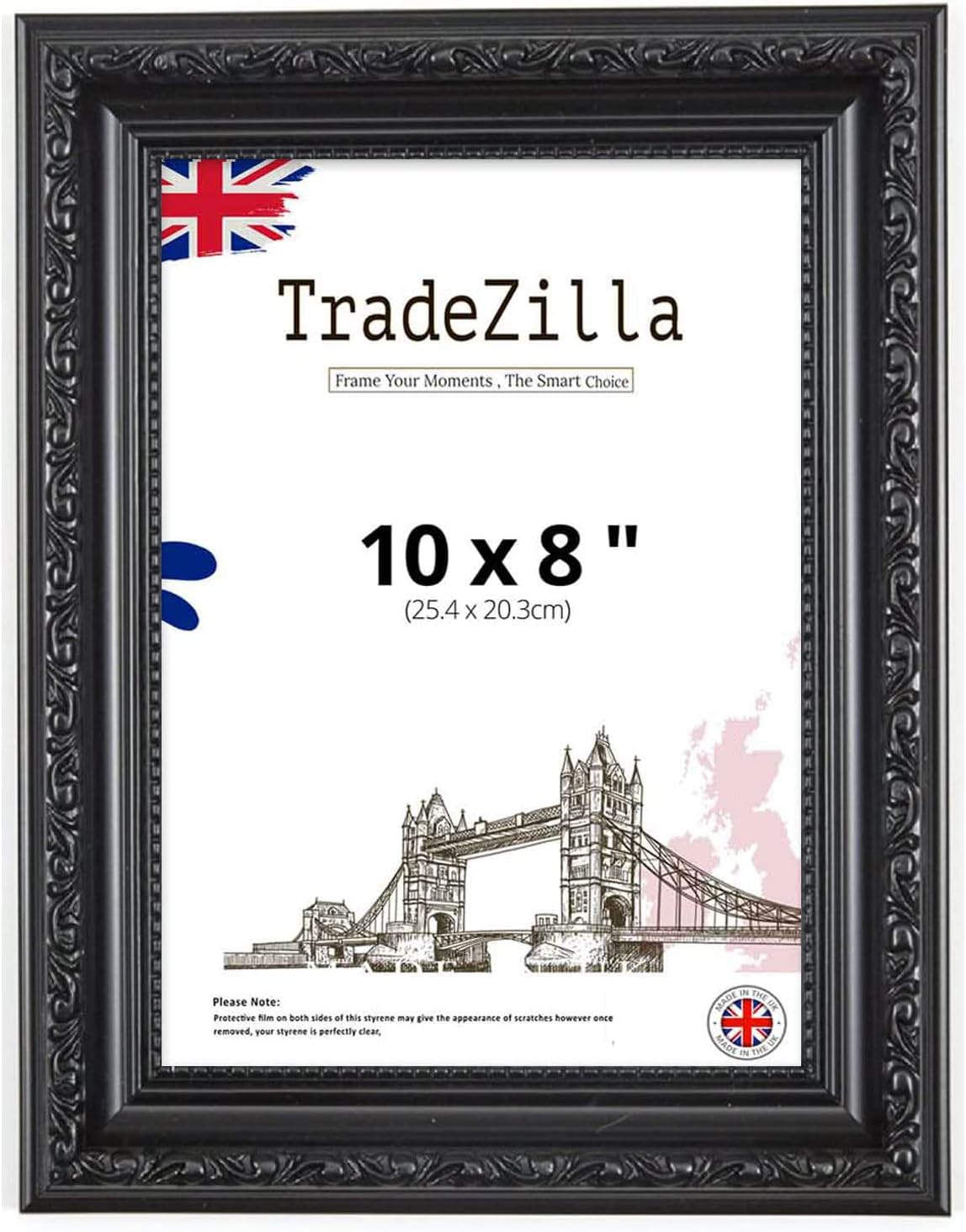 TradeZilla Antique Style Frame 10X8 Size Ornate Shabby Chic Black Picture/Photo/Poster Vintage