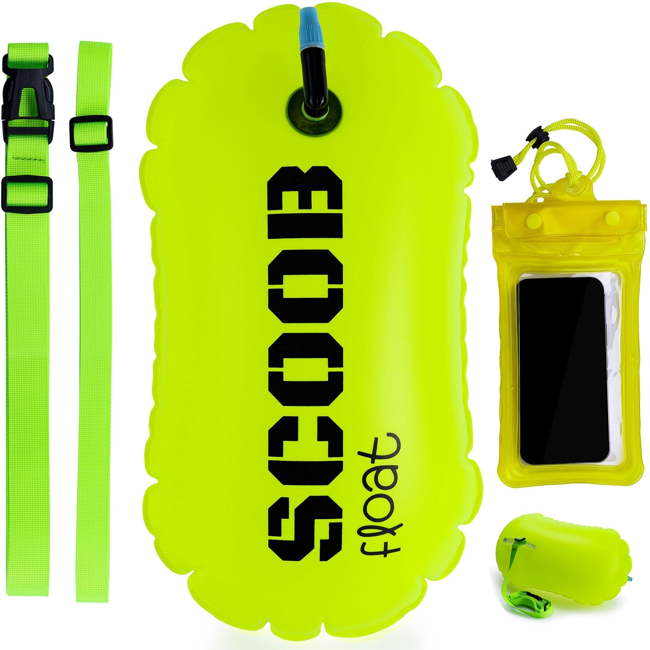 NA2Swim Buoy Tow Float for Wild Open Cold Water Swimming + accessories waterproof phone case Light Floats for Triathlon Swimmers Surfers Adults & Kids Buoyancy aid bag Safe Sea Sailing Training