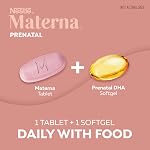 MATERNA Prenatal Multivitamin With DHA Combo Pack, 127 g | Tablets And Softgels, #1 Dr Recommended Prenatal Multivitamin and Prenatal Multivitamin Brand, 100 Percent RDA Of Folic Acid