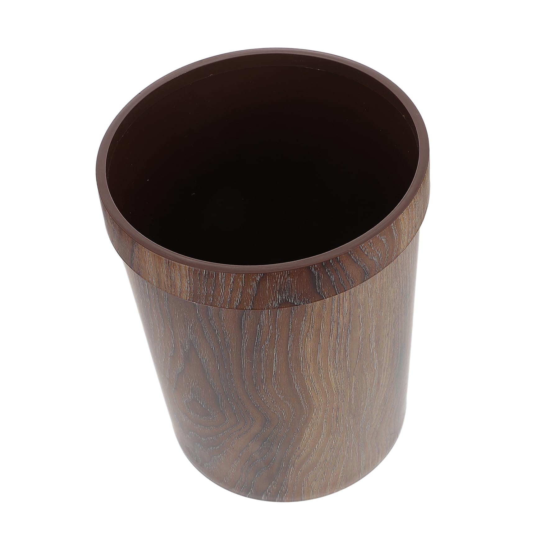 OKUMEYR Wastebasket Lid Mini Trash Can Kitchen Recycling Bin Plastic Wood Gr