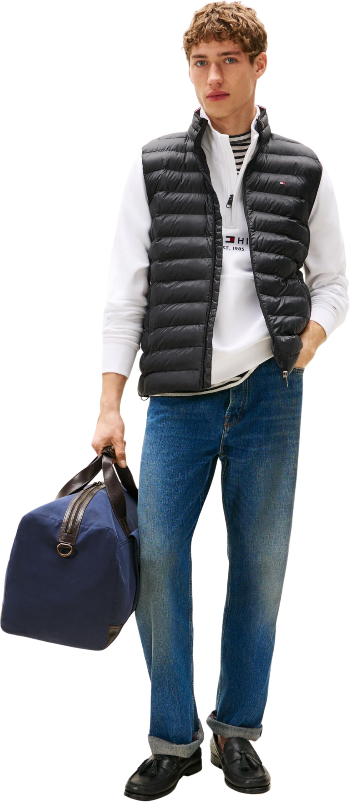 Tommy Hilfiger Męska kamizelka z recyklingu MW0MW39989, czarna, L, czarny (czarny), L