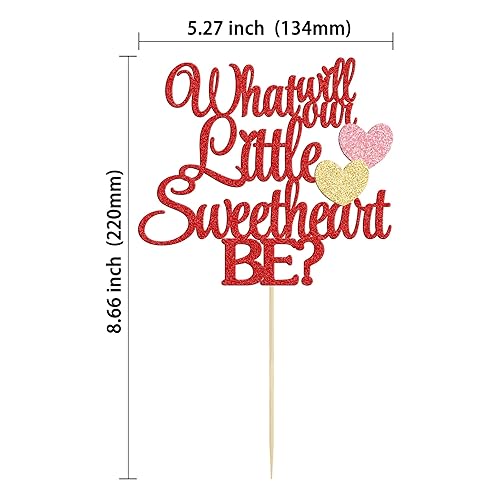 Miniatura 2 de Gyufise 1 pieza de decoración para tartas con texto en inglés "What Will Our Little Sweet Heart Be", decoración para tartas de San Valentín,
