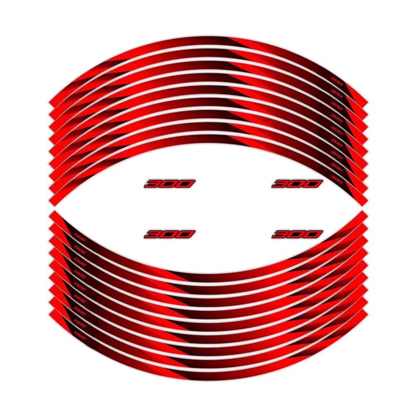 Stickers Motorcycle Stickers Reflective Decorative Wheel Rim for Kawasaki for Ninja 300 EX300 400 EX400(Style 7)