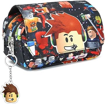 Roblx Pencil Case, Roblx Pencil Case with Keychain, Pencil Bag for Girls Boys, Cute School Supplies, Great Gift for Kids, Offices and Schools