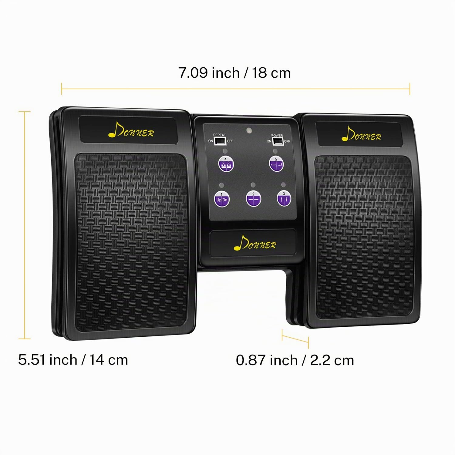 Donner Pedale Voltapagina Bluetooth Ricaricabile per Tablet, Nero