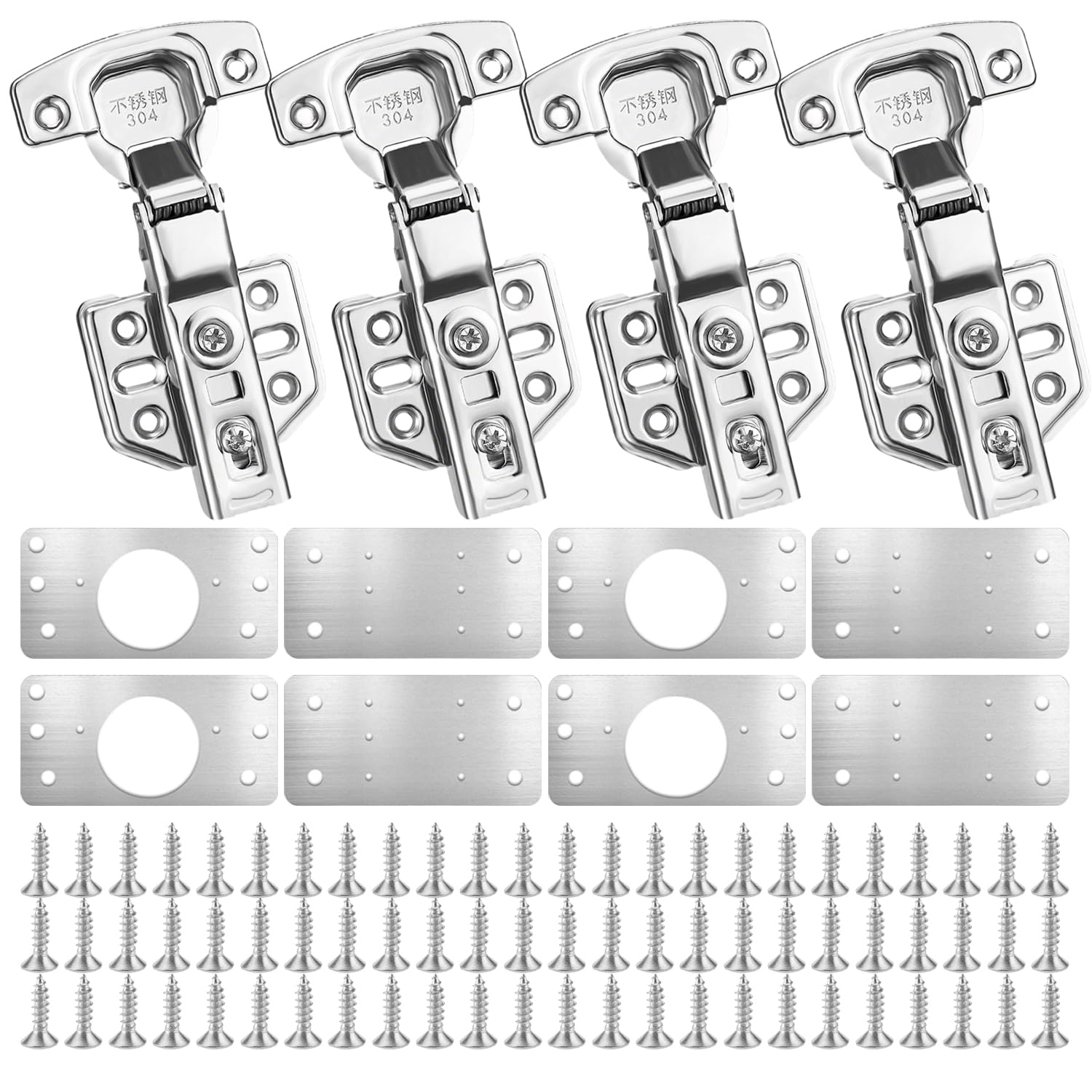 12 Bisagras de Reparación que Incluyen 4 Bisagra y 8 Placa Reparación Bisagra son Adecuadas para Reparar Bisagras Puertas Cocina Bisagras Armario y Otras Cosas