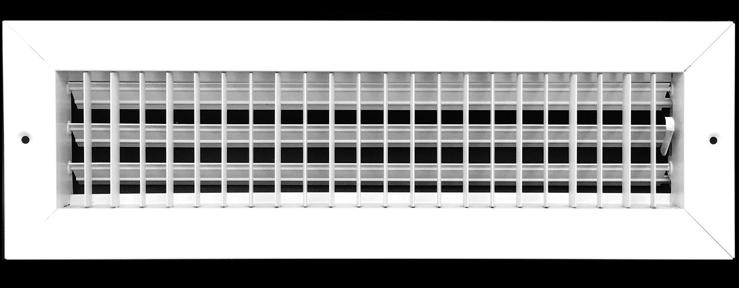 16" X 4" Adjustable AIR Supply Diffuser - HVAC Vent Cover Sidewall or Ceiling - Grille Register - High Airflow - White [Outer Dimensions: 17.75"w X