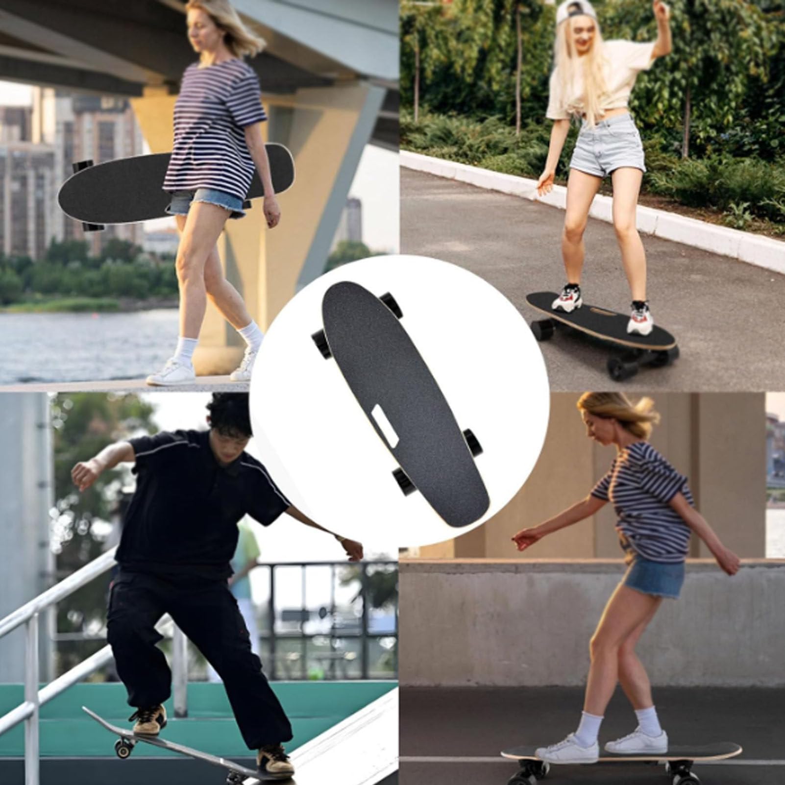 Longboard électrique avec télécommande, modèle Professionnel adapté aux Adultes et Adolescents débutants, autonomie de 8 km, Vitesse maximale de 22 km/h
