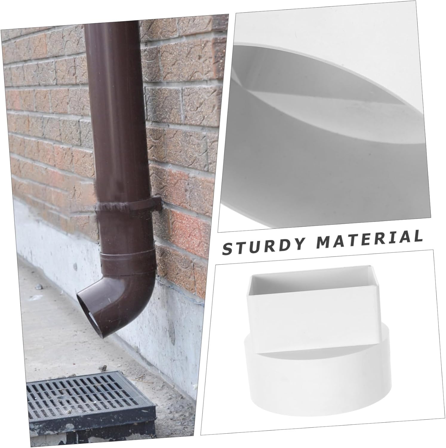 Mikikit 4pcs Rain Downspout Connector Gutter Accessory for Efficient Rainwater Collection Protects Home Foundation Suitable for Villas and Buildings Drainage