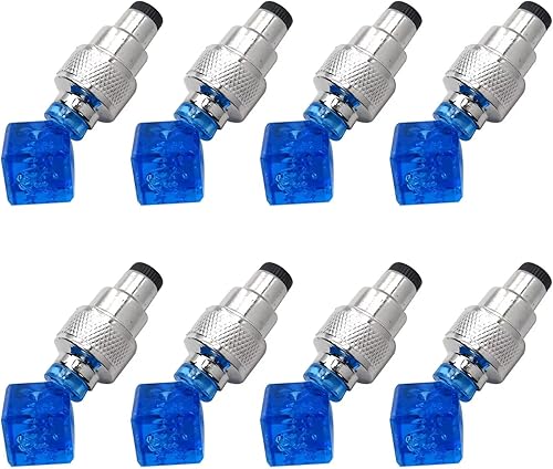 Miniatura 8 de Paquete de 8 tapas LED de vástago de válvula para bicicleta, automóvil, motocicleta, llanta, lámpara de luz para aumentar la visibilidad nocturna y