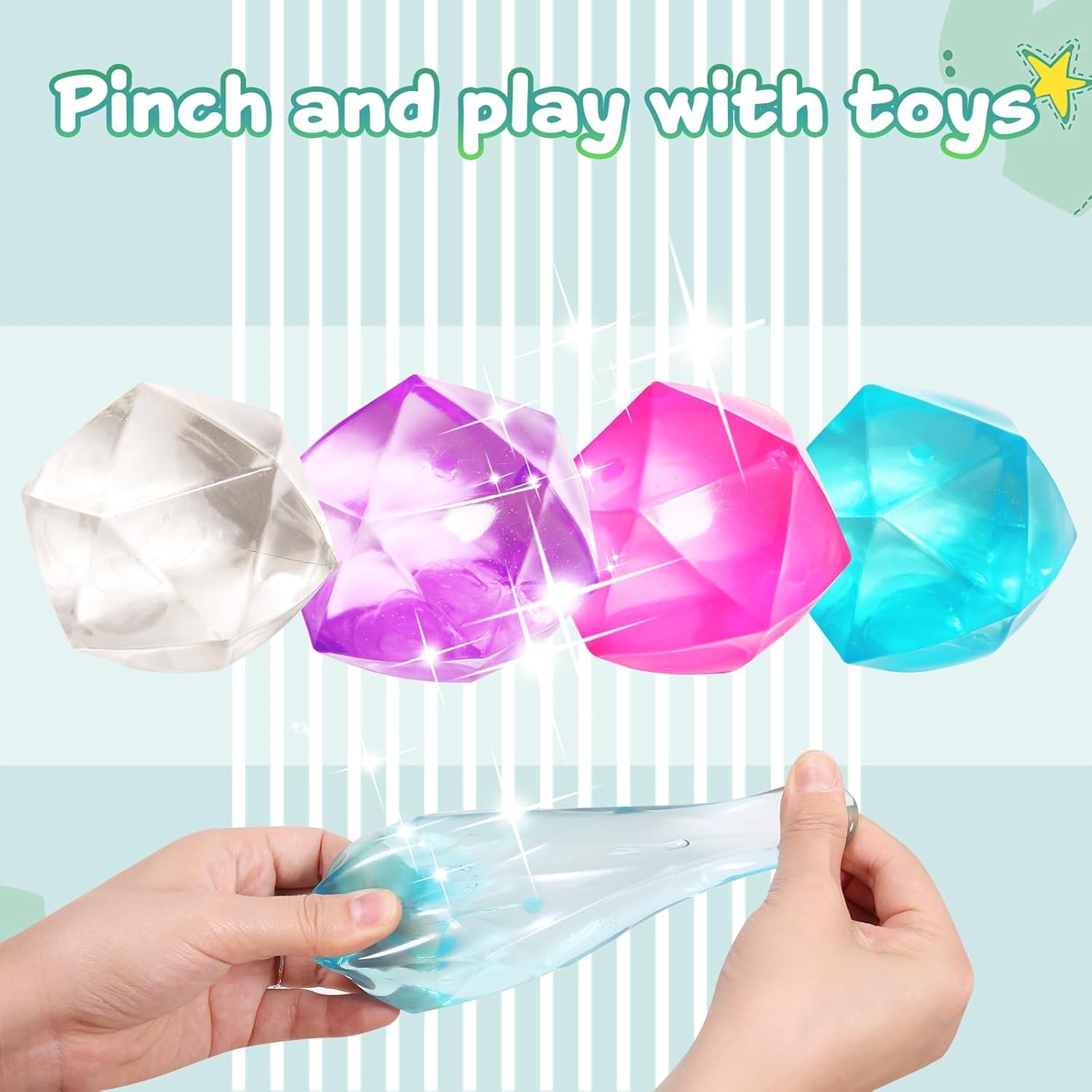 “2PCS Ice Cube Squishy Stress Balls - Multicolor Masonry Square Sensory Fidget Toys for Kids & Adults, Slow Rise Stress Relief Balls, Anxiety Therapy Toys, Fun Gift Idea” 2