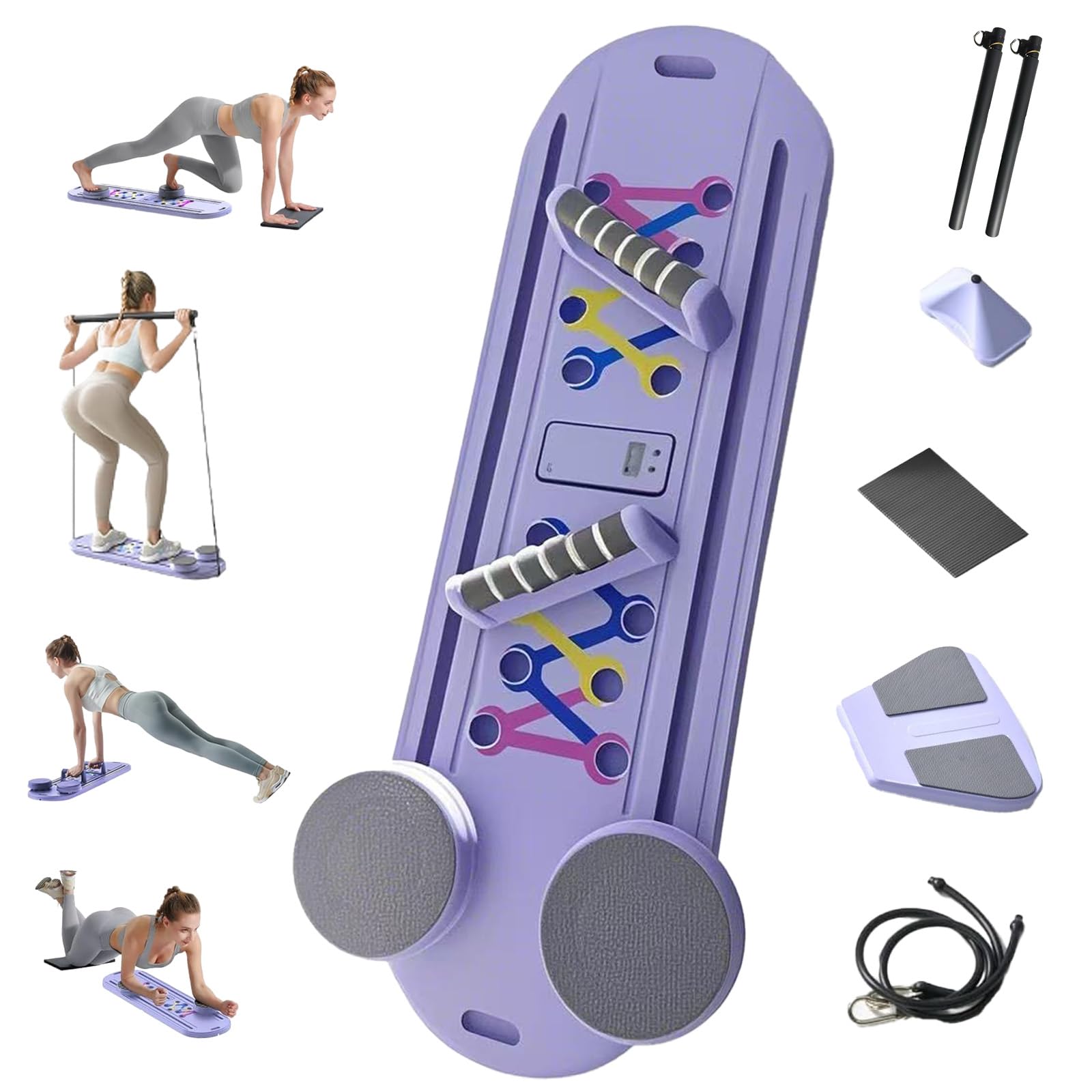 Das Multifunktionale 5-in-1-Pilates-Board mit LED-Zähler, Klappbaren Ist Das Pilates-Trainer-Set-Board für Den Aufbau von Kernkraft und Bauchmuskeln Zu Hause