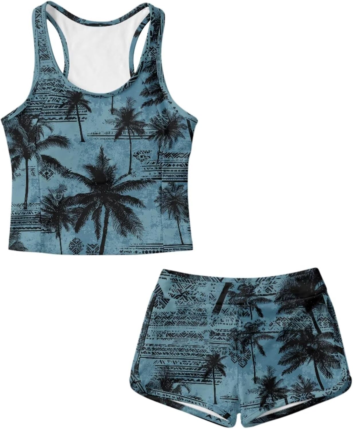 Girls Bathing Suits Crew Neck Tankini Two Piece Swimsuits Comfy Tankini Swimsuits Girls' Swimwear Size 6-15