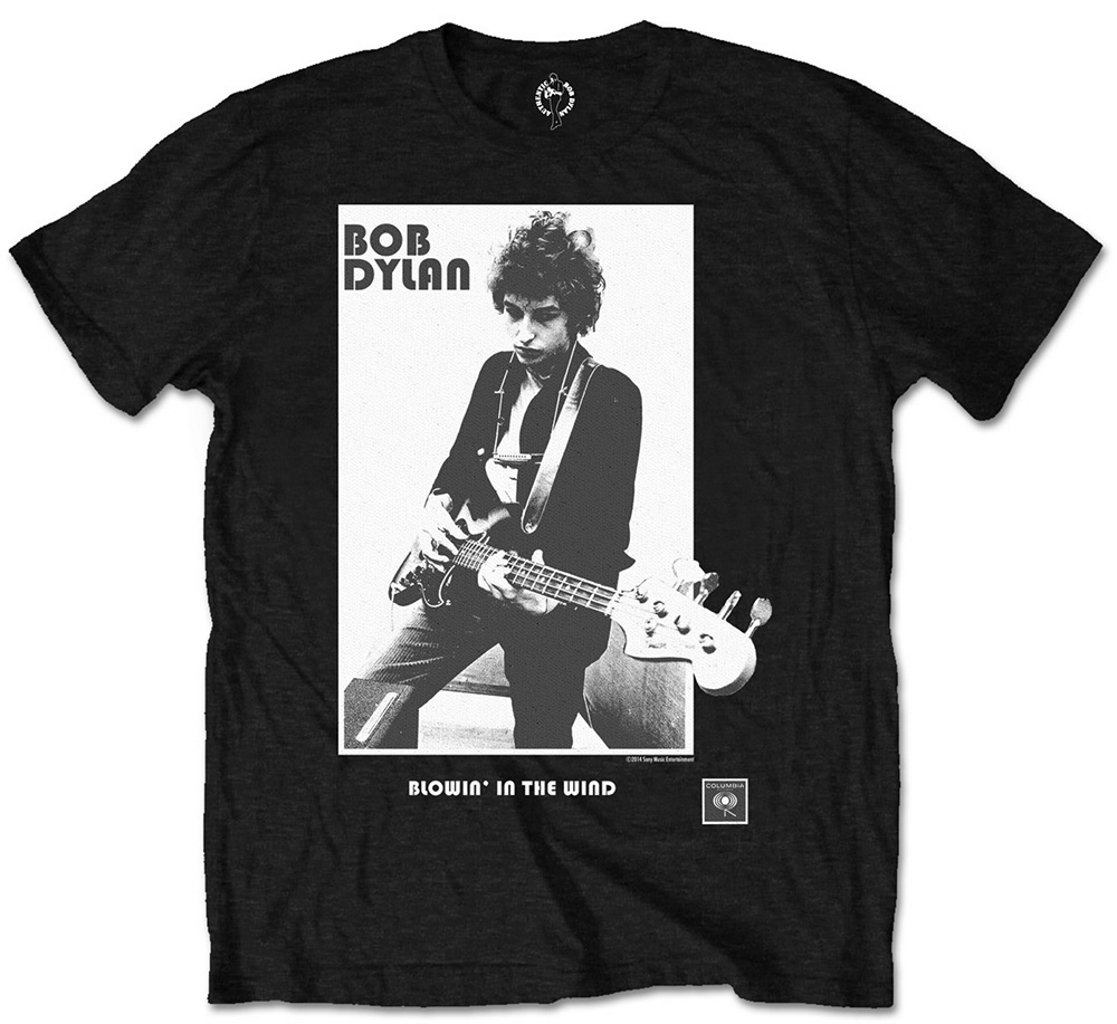 Rock Off Officially Licensed Products Men's Black Rock Off Bob Dylan 'Blowin In The Wind' T-Shirt (Small)