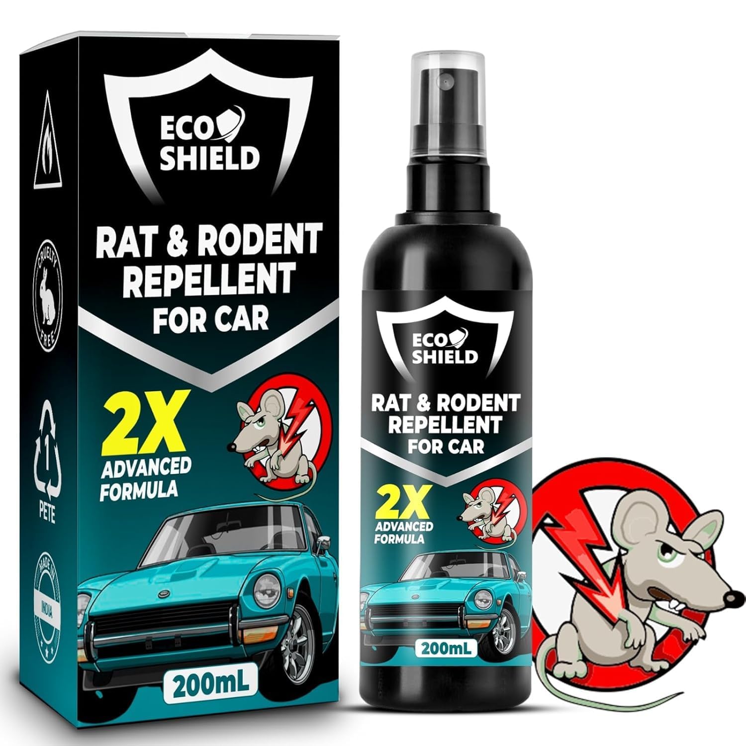 EcoShield Rat & Rodent Repellent Spray for Cars | 100% Natural & Effective | peppermint oil for rats | Best Rat Repellent For Car | Rat Spray For Car | car rat protection (B0DB6CDCKX) Amazon Price History, Amazon Price Tracker