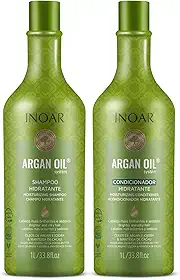 Inoar, Kit Argan Oil System – Shampoo e Condicionador 1L, Hidratação Profunda, Brilho Intenso, Redução de Frizz, Nutrição com Óleo de Argan, Para Todos os Tipos de Cabelo