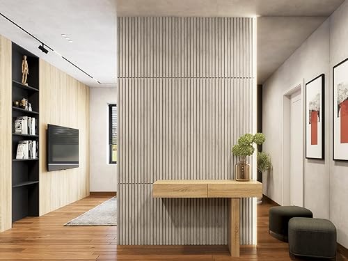 Miniatura 2 de Woody Walls Paneles de pared de madera acústica para decoración de paredes interiores, juego de 2 paneles de madera sin costuras para paredes, pared