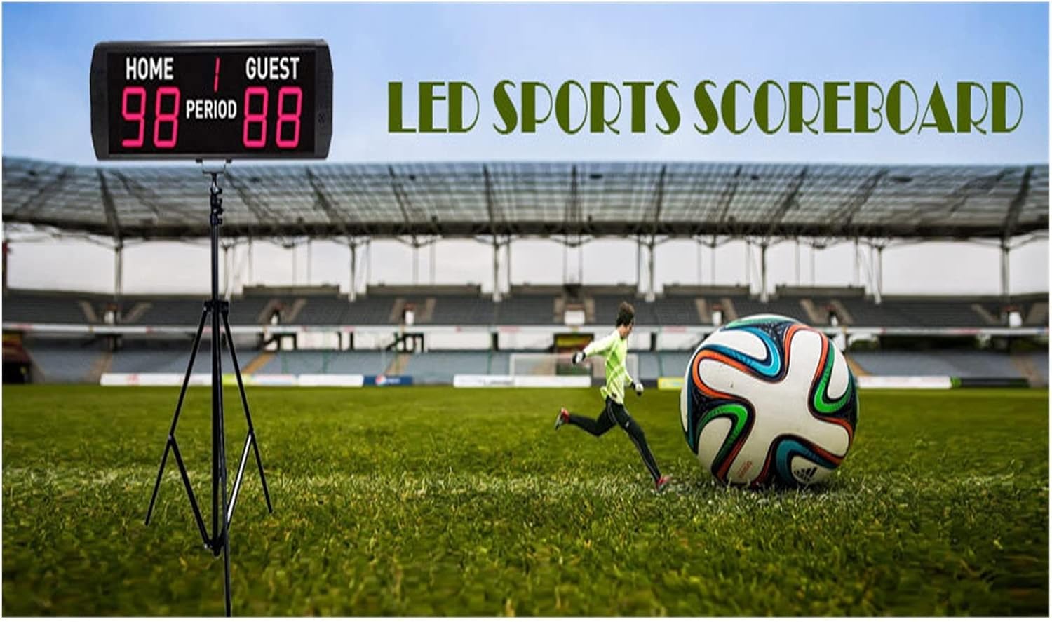 LED Digital Scoreboard Electronic Scoreboard, Electronic Scoreboard with Remote,LED Portable Tabletop Scoreboard Professional with Stand for Basketball, Baseball/Football(Scoreboard and Stand 1)