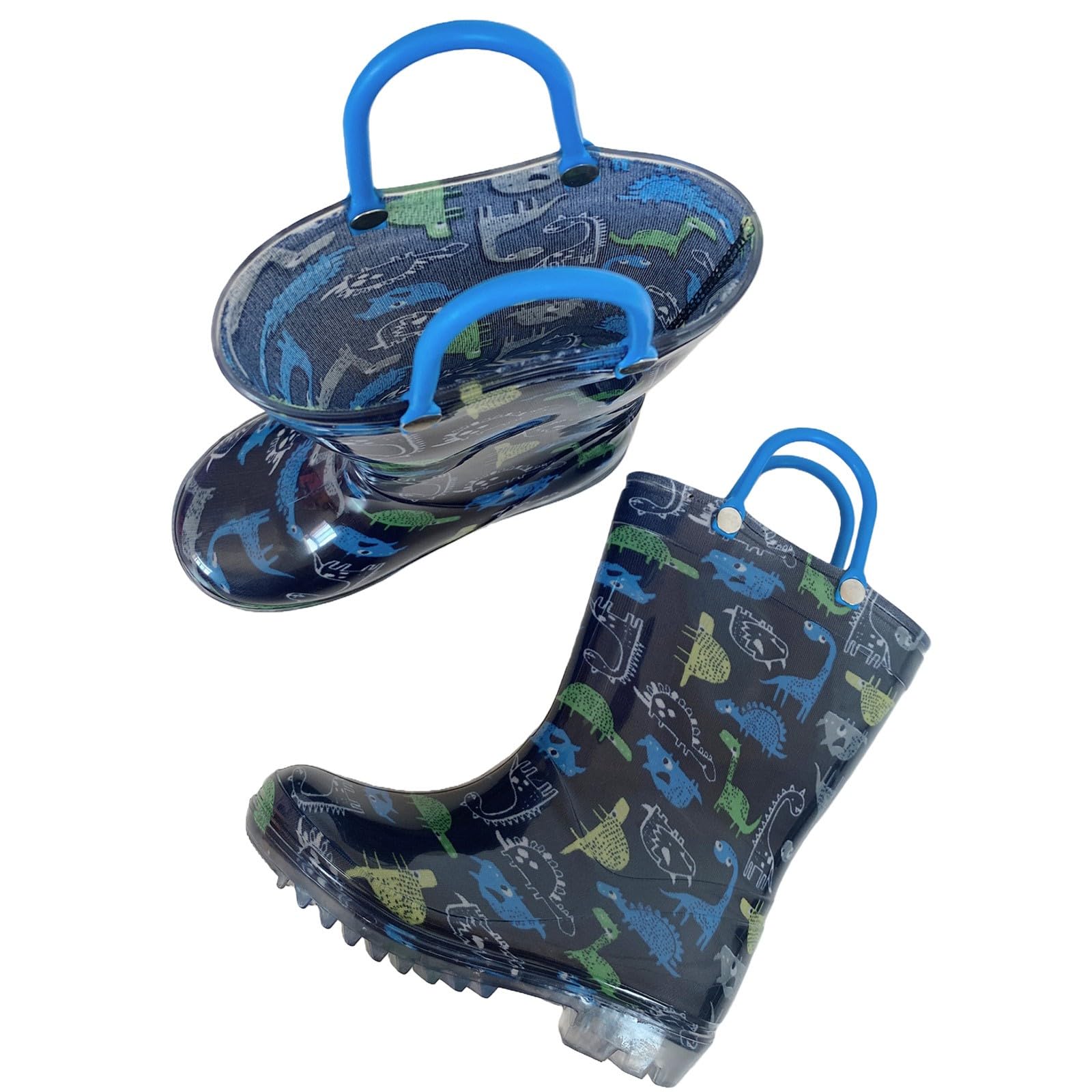 Tierdruck Regenstiefel Kinder Mit Henkel Leicht Breite rutschfeste Abriebfest Gummistiefel Jungen Wasserschuhe wasserdichte Regenschuhe Geeignet Für Grundschüler Kinderschuhe