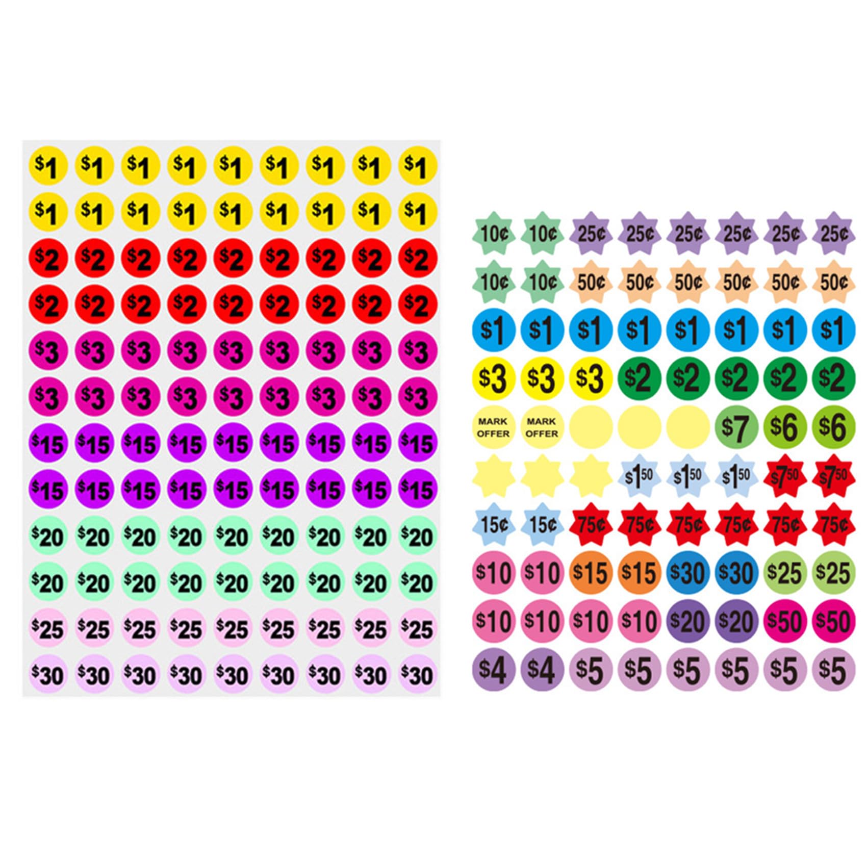 Pegatinas para precio de venta de garaje con 20 hojas y 2 estilos 7